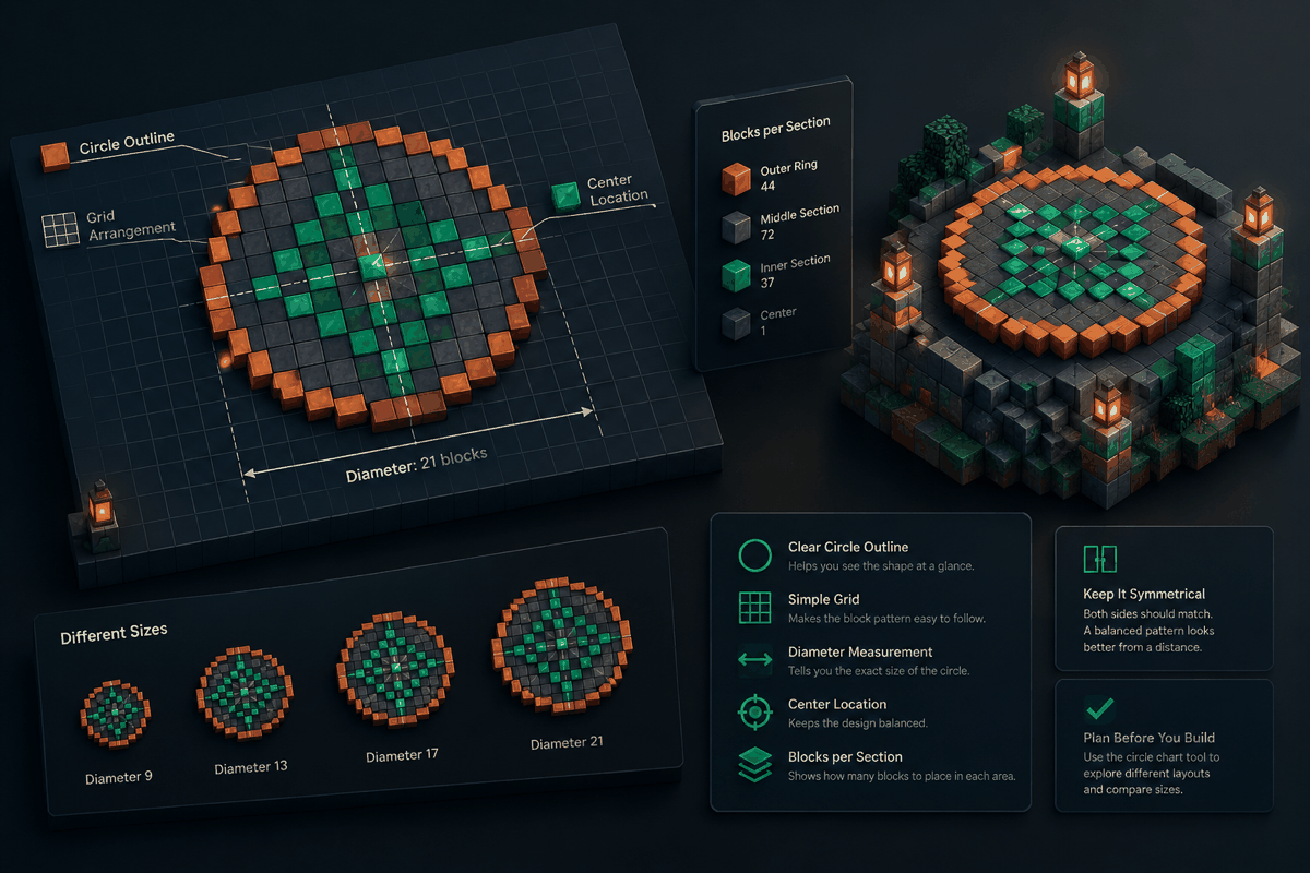 editorial illustration of a Minecraft-style block grid plan