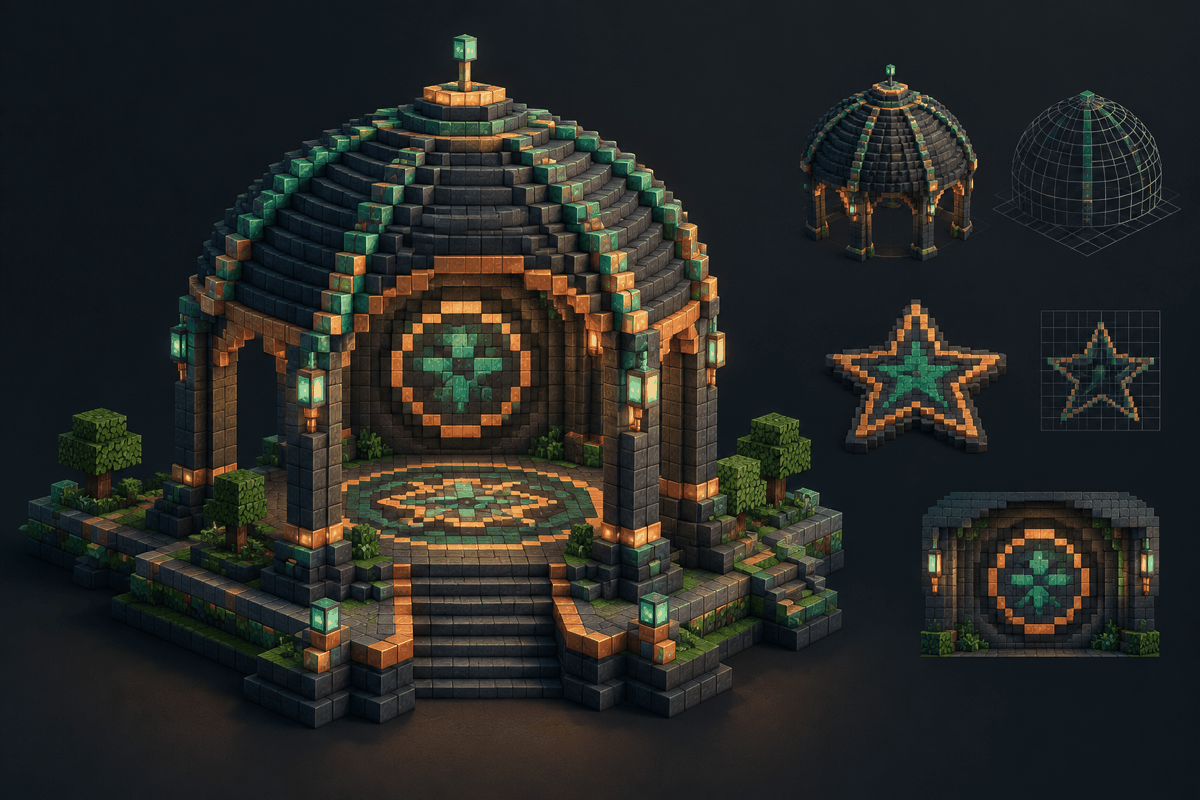 measured Minecraft-style block arrangement