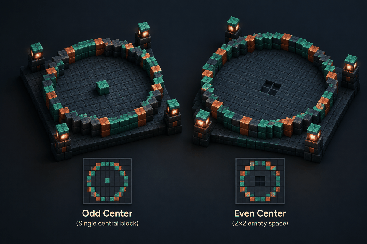 a measured block circle layout